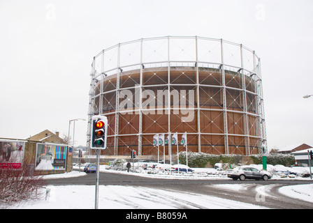 Gasometer in Huddersfield Stockfoto