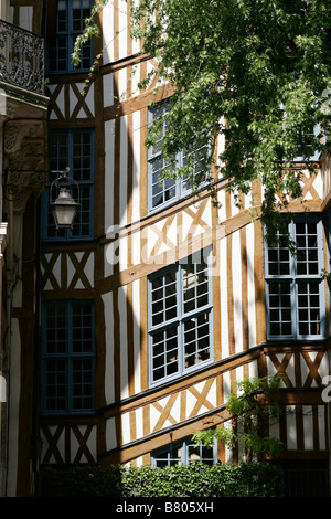 Holz-Gebäude, Rouen, Normandie Frankreich Stockfoto