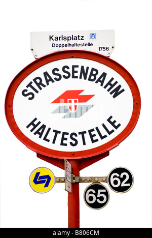 Wien, Österreich. Straßenbahn-Haltestelle. Stassenbahn Haltestelle Stockfoto