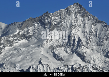 Westwand des Weisshorns im winter Stockfoto