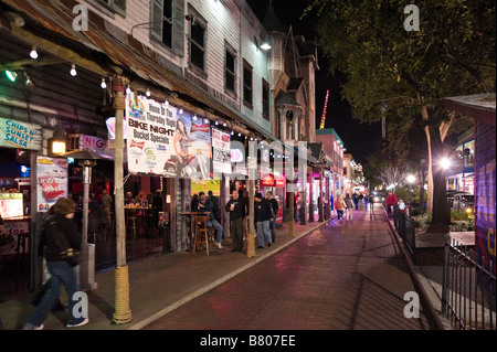 Main Street in der Nacht, alte Stadt Kissimmee auf US 192, Kissimmee, Orlando, Zentral-Florida, USA Stockfoto
