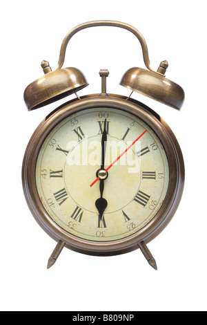 Eine altmodische Wecker um sechs Uhr Stockfoto