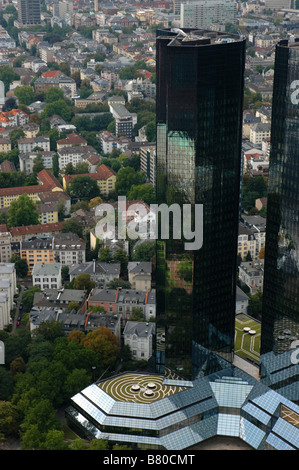 Die Deutsche Bank Zwillingstürme in Frankfurt am Main, Deutschland. Stockfoto