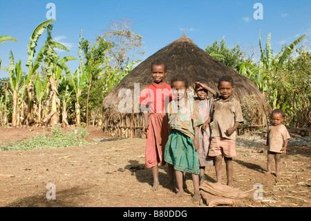 Urige Hütte im südlichen Äthiopien-Afrika Stockfoto