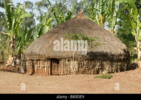 Urige Hütte im südlichen Äthiopien-Afrika Stockfoto
