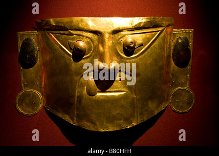 Inka zeremoniellen gold Maske Museo del Banco Central de Reserva in Lima, Peru Stockfoto