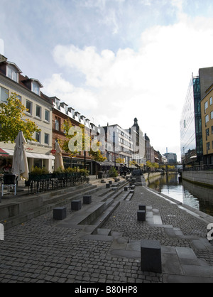 Die Uferpromenade im Herbst auf Aboulevarden, Arhus, Dänemark. Stockfoto