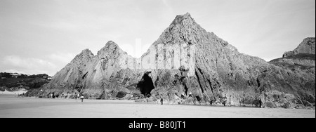 Drei Klippen Bucht, Gower Küste, Wales Stockfoto