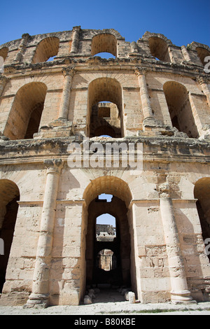 Das römische Amphitheater / Kolosseum. El Jem, Tunesien. Stockfoto