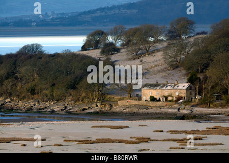 Auf dem Land an Jenny Browns Point, Silverdale auf Morecambe Bay Stockfoto