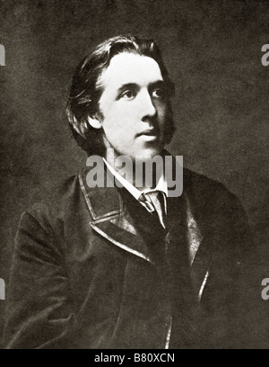 Oscar Wilde 1878 fotografische Porträt des irischen Witz und Dramatiker auf seinem verlassen Oxford University Stockfoto