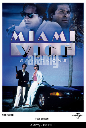 Deux flics à Miami (TV-Serie) Miami Vice (1984) [TV-Serie 1984-1989] usa Philip Michael Thomas, Don Johnson Affiche, Poster Erstellt von Anthony Yerkovich Stockfoto
