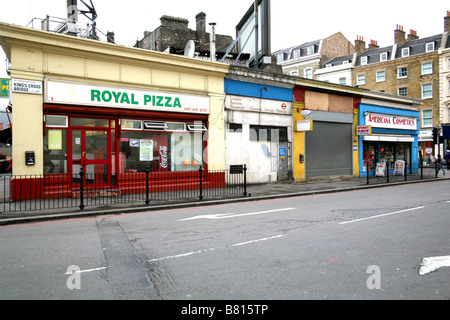 Alten Stil Geschäfte Cafés in Kings Cross, London Stockfoto