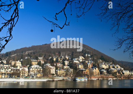 Blick über den Neckar in Richtung Neuenheim, Heidelberg, Deutschland Stockfoto