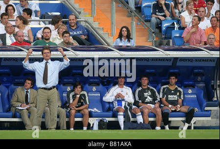 Fabio Capello, Trainer von Real Madrid, und David Beckham Stockfoto