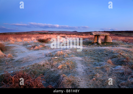 Lanyon Quoit in Frost Cornwall Winter Stockfoto