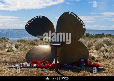 Denkmal für die Atlantic Conveyor versenkt während des Falkland-Krieg 1982 Stockfoto