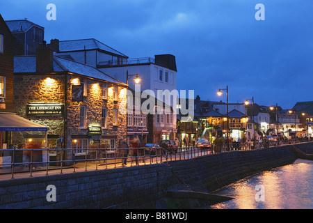 Blick auf St. Ives bei Nacht Cornwall England United Kingdom Stockfoto