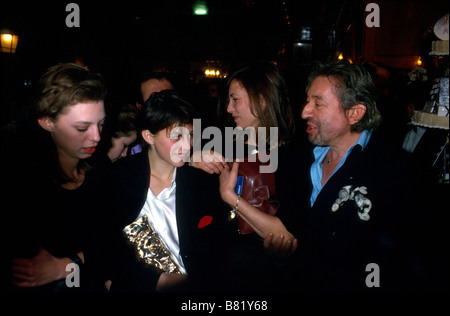 Charlotte Gainsbourg, Jane Birkin, Serge Gainsbourg César 1986 Foto Marie-Laurence Harot Stockfoto