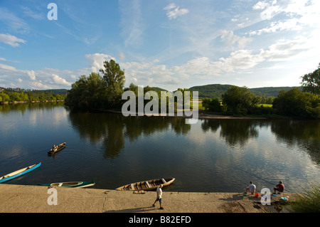 Dordogne Fluß in der Nähe von Beynac und Cazenac Schlösser Dordogne Frankreich Stockfoto