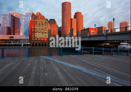 Ein Blick auf die Stadt Boston zeigt das Bankenviertel Stockfoto