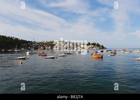 Blick auf Polruan Cornwall England Großbritannien Stockfoto