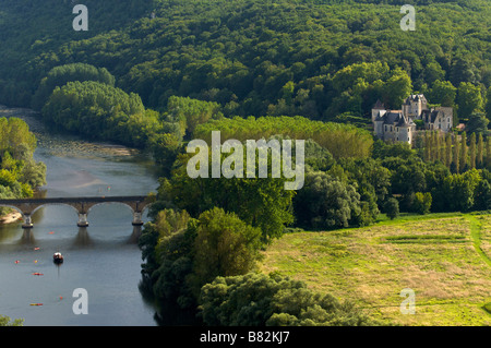 Burg in der Nähe von Beynac und Cazenac Schlösser Dordogne Frankreich Stockfoto