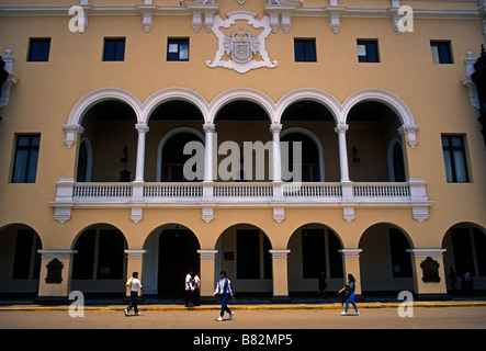 Rathaus, Ayuntamiento, Palacio Municipal, Plaza de Armas, Lima, Lima, Peru, Südamerika Stockfoto