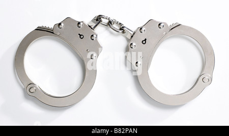 Handschellen Handschellen Fesseln Eisen Fesseln Manschetten-Armbänder Stockfoto