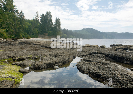 BRITISH COLUMBIA - Sombrio Strand auf dem Juan de Fuca Marine Trail am Rande der Straße von Juan De Fuca. Stockfoto