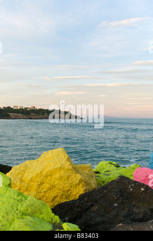 Morgendämmerung am Chambre d Amour Strand in Anglet-France Stockfoto