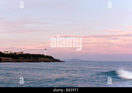 Morgendämmerung am Chambre d Amour Strand in Anglet-France Stockfoto