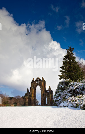 Gisborough Priory im Winter Tees Valley Cleveland North East England Stockfoto