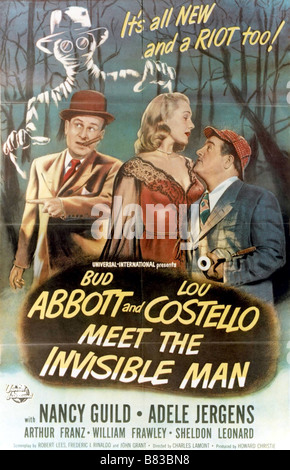 Deux nigauds et l'homme invisible Abbott und Costello Treffen der unsichtbare Mann (1951) USA Adele Jergens, Bud Abbott Lou Costello Affiche, Poster Regie: Charles Lamont Stockfoto