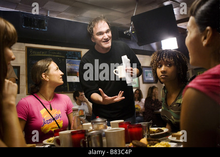 Grindhouse: Death Proof Jahr: 2007 Regie: Quentin Tarantino Quentin Tarantino, Zoe Bell et Tracie Thoms schießen Bild Stockfoto