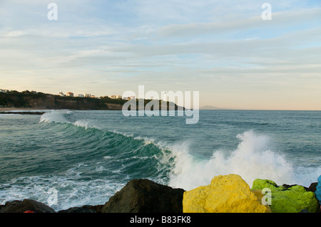 Morgendämmerung am Chambre d Amour Strand in Anglet-France Stockfoto