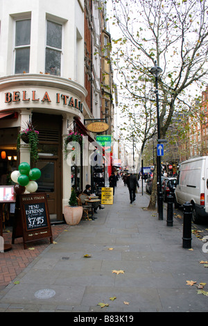 Bella Italia Restaurant Charing Cross Road London Stockfoto