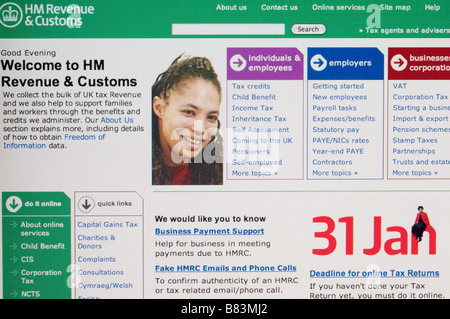 Startseite auf der Webseite der HM Revenue & Zollbehörde wo selbständige ihre uk-Steuererklärungen ausfüllen können Stockfoto