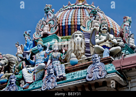 Sri Mariamman Hindu Tempel Chinatown Singapur Stockfoto