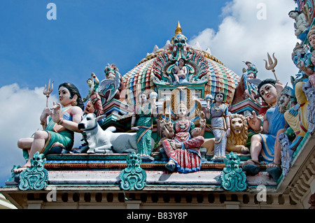 Sri Mariamman Hindu Tempel Chinatown Singapur Stockfoto