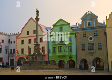 Namesti Svornosti Hauptplatz in Cesky Krumlov Tschechien Europa Stockfoto