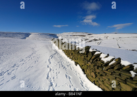 Winter Blick auf royd Kante und West Nab, Meltham in der Nähe von Hereford, West Yorkshire, Peak District National Park, England, UK. Stockfoto