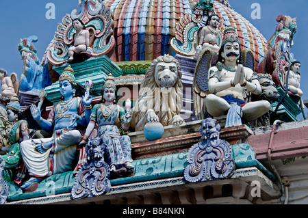 Sri Mariamman Hindu Tempel Chinatown Singapur Stockfoto