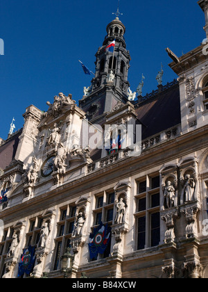 Die Fassade des Hotel de Ville, Paris, Frankreich Stockfoto