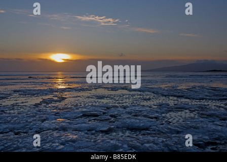 Eis am Solway Firth Stockfoto