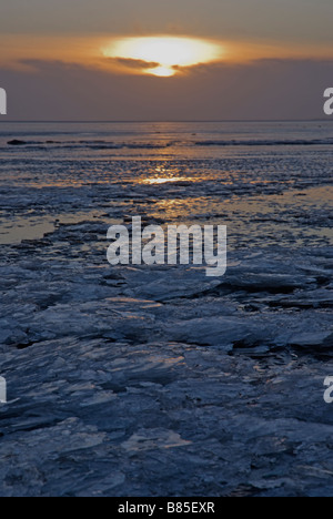 Eis am Solway Firth Stockfoto