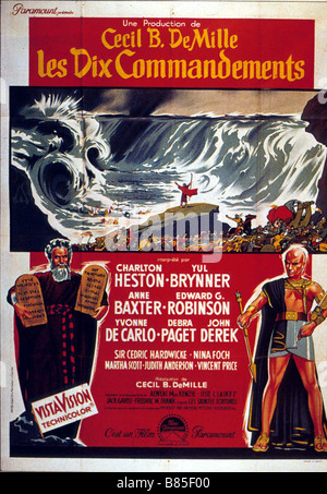 Die Zehn Gebote Jahr: 1956 Regie: Cecil B DeMille Charlton Heston Film Poster Stockfoto