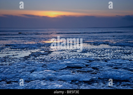 Eis am Solway Firth Stockfoto