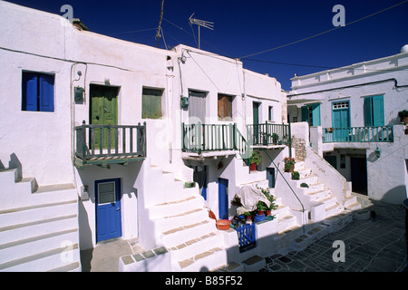 Griechenland, Kykladen, Folegandros, Chora, Kastro Häuser Stockfoto