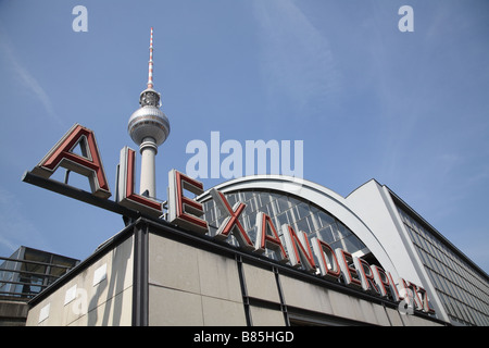 Berliner Fernsehturm Televisiontower Alexanderplatz Stockfoto